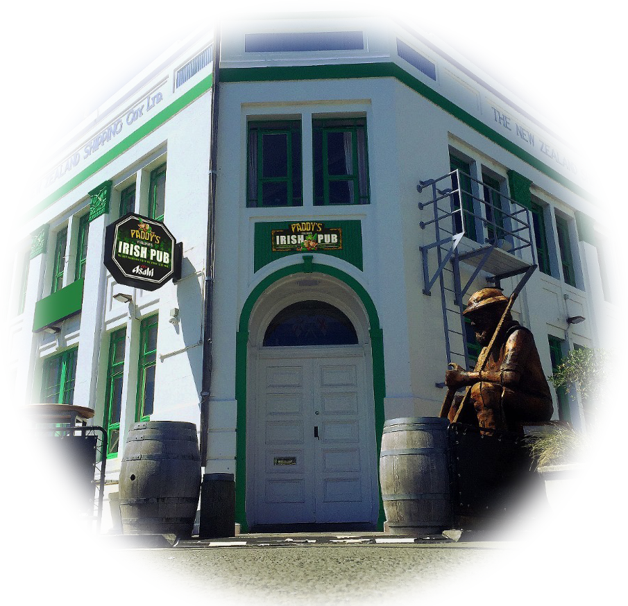 Paddy's Irish Pub building in Ahuriri, Napier, viewed from outside